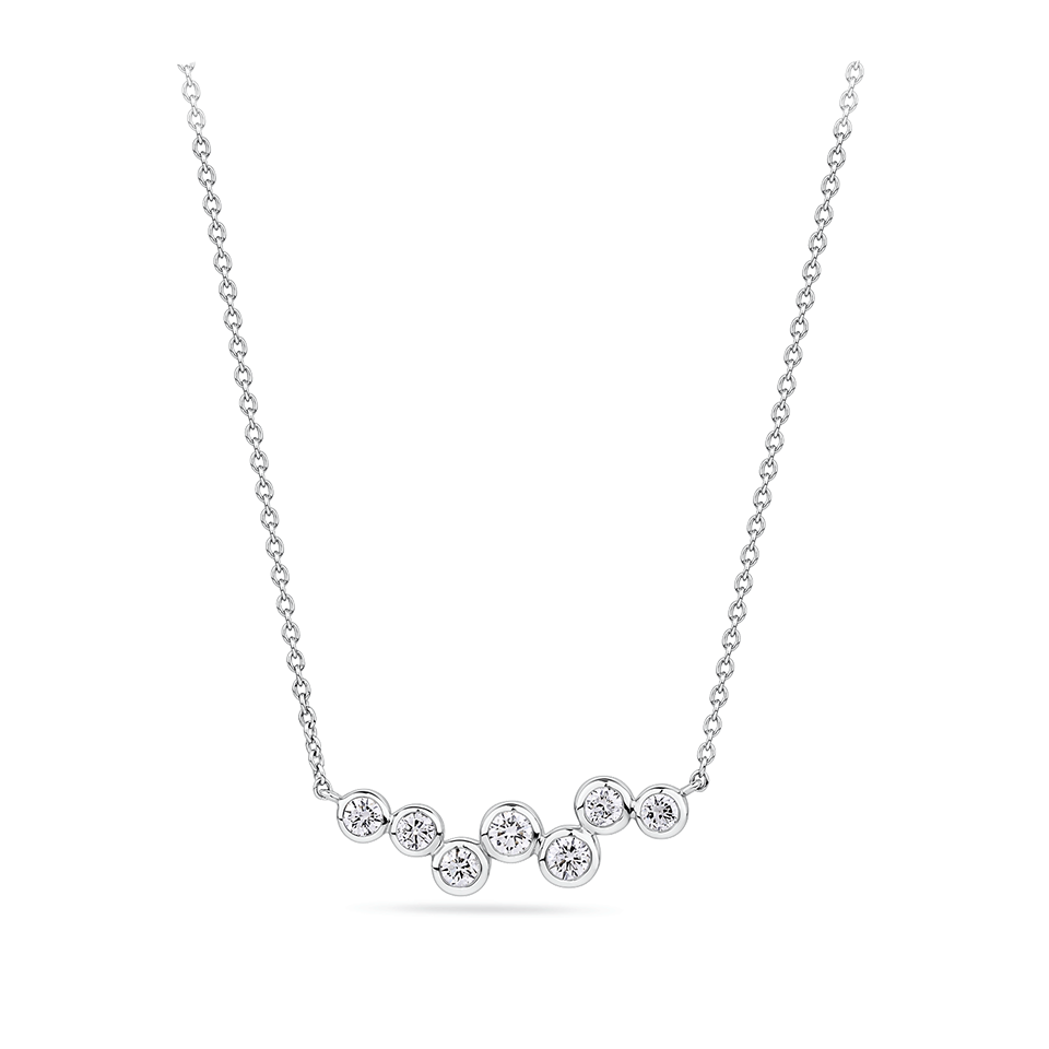 0.45 Carat Diamond Scattered Bezel Set Necklace in Platinum