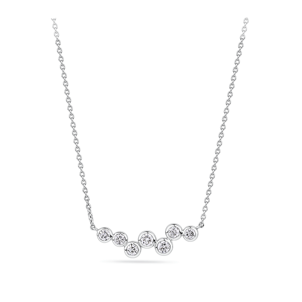 0.45 Carat Diamond Scattered Bezel Set Necklace in Platinum