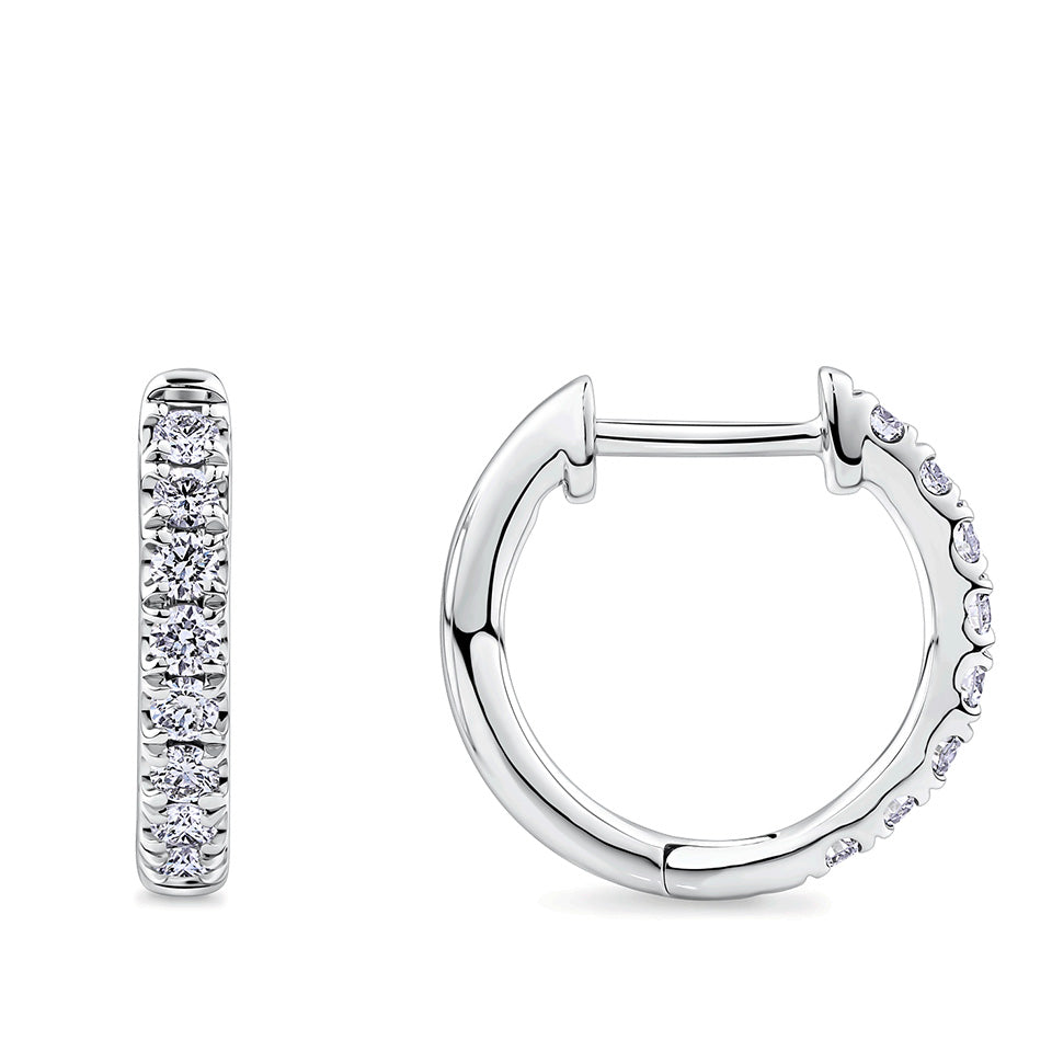 0.25 Carat Diamond Huggie Earrings in 18ct White Gold
