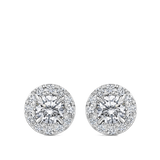 Halo Diamond Earrings in 18ct White Gold