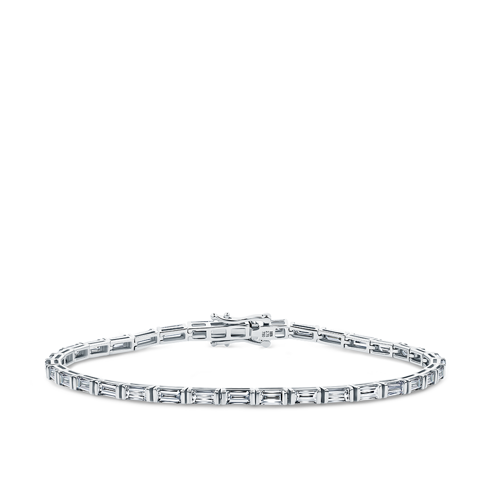 2.82 Carat Diamond Baguette Tennis Bracelet in 18ct White Gold