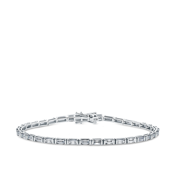 2.82 Carat Diamond Baguette Tennis Bracelet in 18ct White Gold