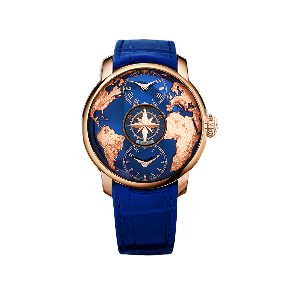 JACOB & CO. THE WORLD IS YOURS DUAL TIME ZONE TOURBILLON 43MM