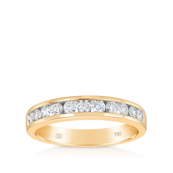 Quintessential 0.55 Carat Diamond Channel Set Ring in 18ct Yellow Gold
