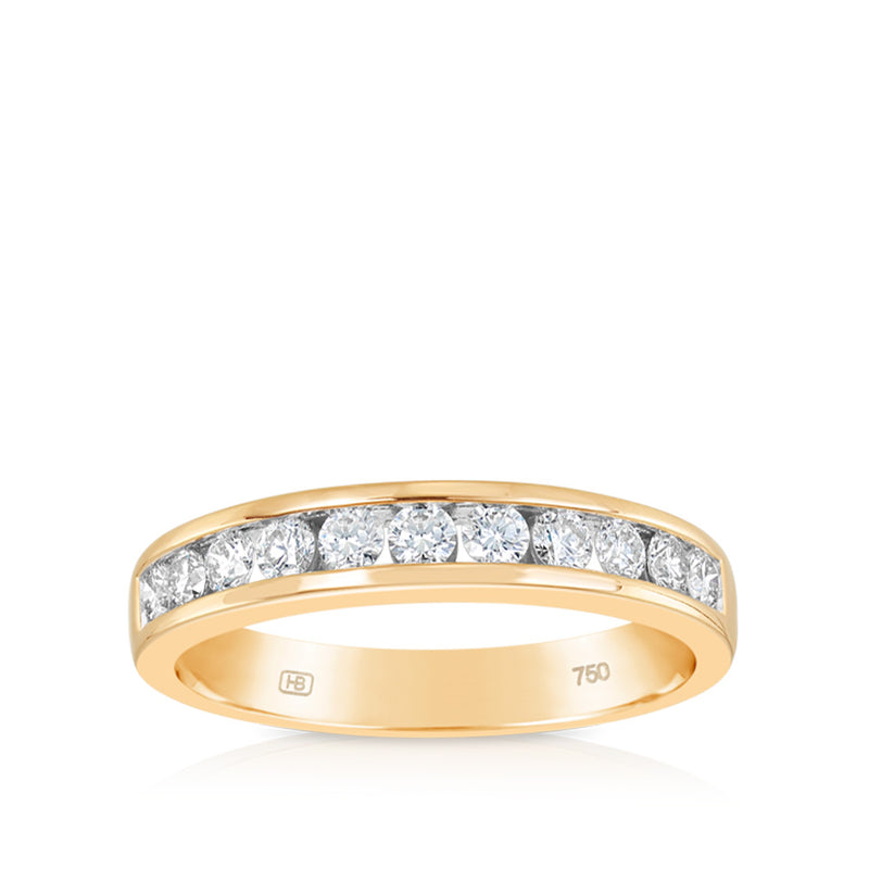 Quintessential 0.55 Carat Diamond Channel Set Ring in 18ct Yellow Gold