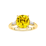 4.65ct Golden Sapphire 0.14ct Diamond Ring in 18ct Yellow Gold