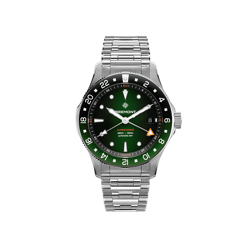 Bremont Supermarine Automatic GMT 40mm Watch SM40-GMT-SS-GNBK-B