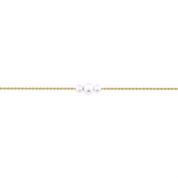 Akoya Pearl Diamond Cut Graduated Bracelet in 14ct Yellow Gold