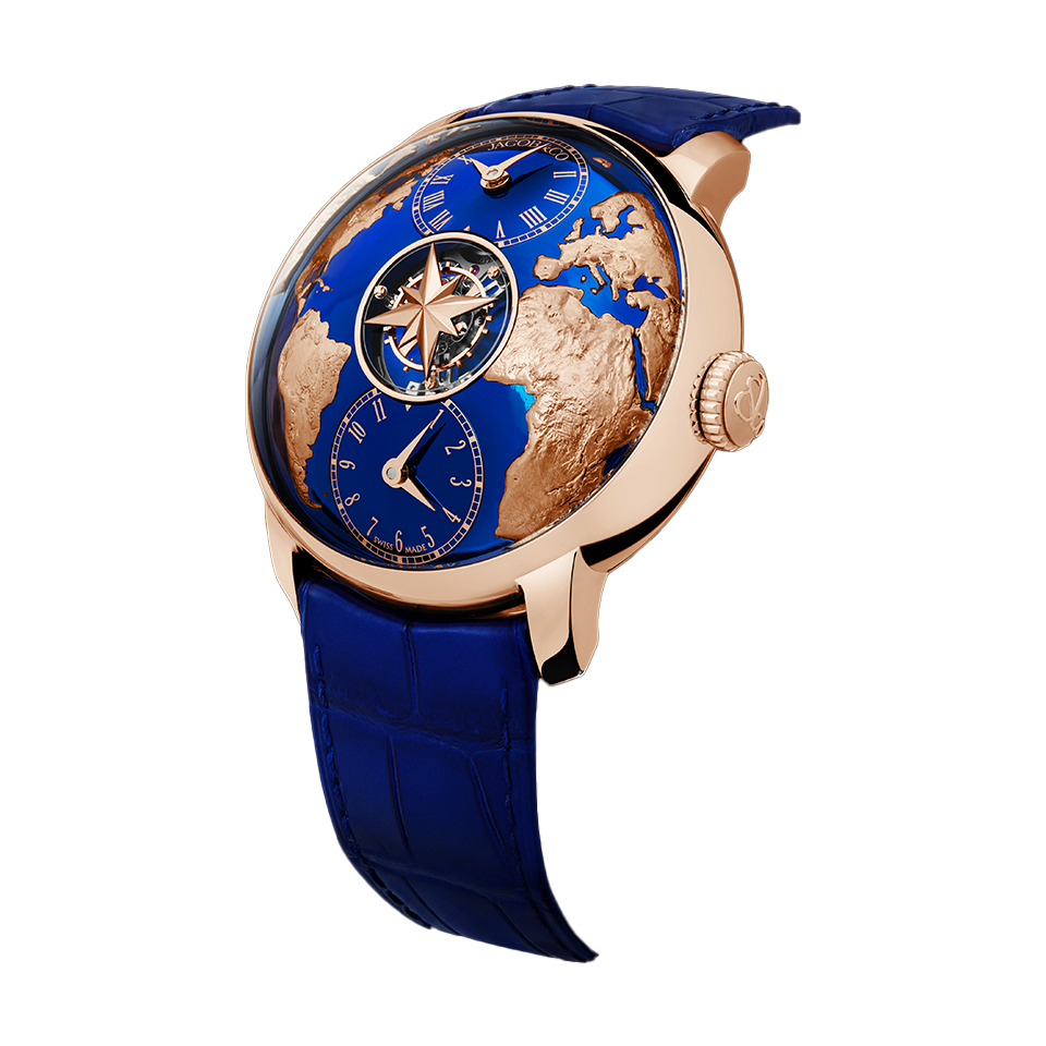 JACOB & CO. THE WORLD IS YOURS DUAL TIME ZONE TOURBILLON 43MM