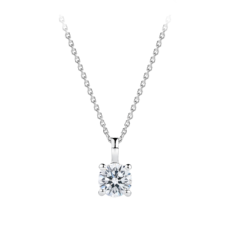 0.50 Carat Diamond Solitaire Pendant in 18ct White Gold