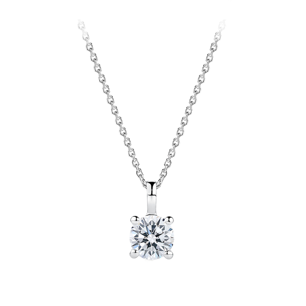 0.50 Carat Diamond Solitaire Pendant in 18ct White Gold