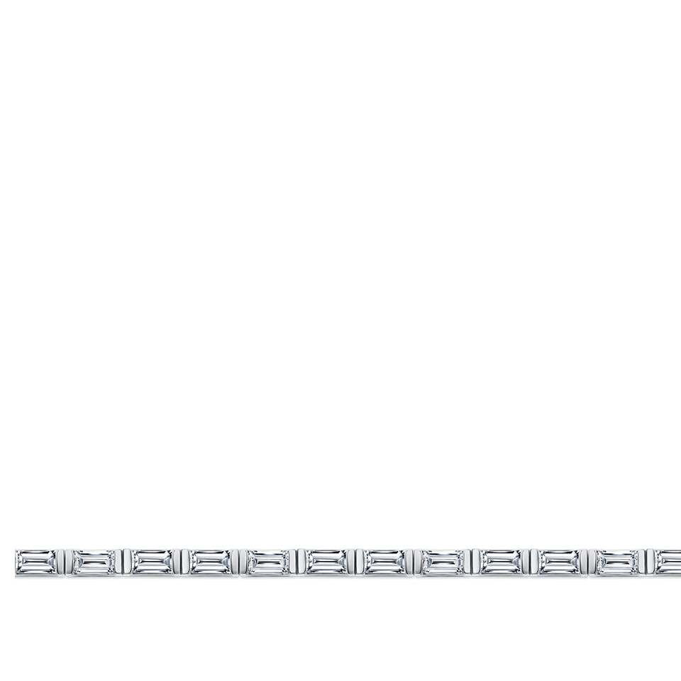 2.82 Carat Diamond Baguette Tennis Bracelet in 18ct White Gold