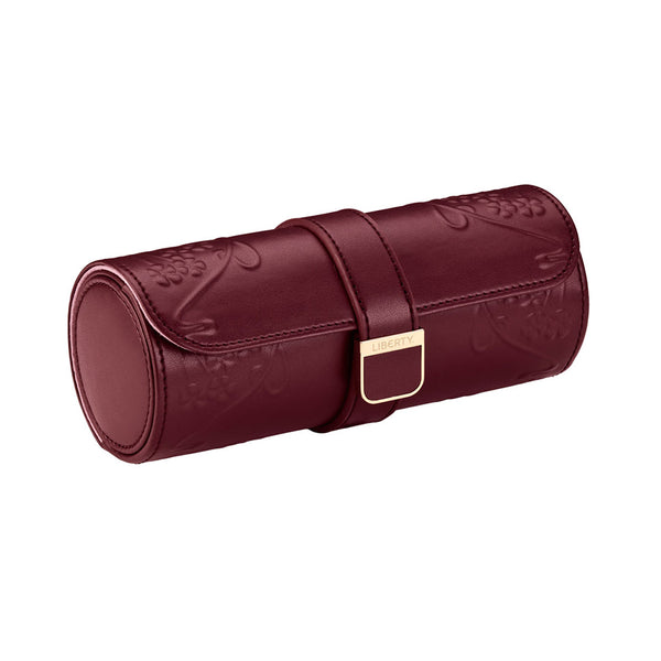 WOLF X LIBERTY Ianthe Triple Watch Roll Burgundy