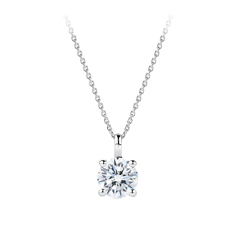 1.00 Carat Diamond Solitaire Pendant in 18ct White Gold