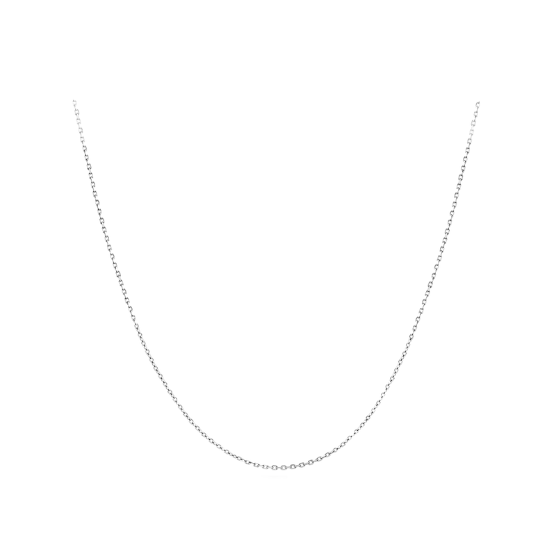 Elongated Diamond Cut Cable 45cm Chain 18ct White Gold