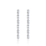 0.94 Carat Diamond Baguette Drop Earrings in 18ct White Gold