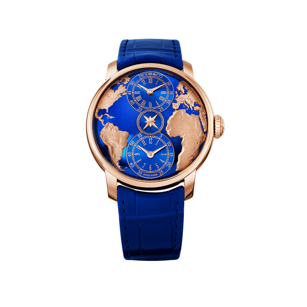Jacob & Co. THE WORLD IS YOURS AUTOMATIC BLUE DUAL TIME ZONE 43MM