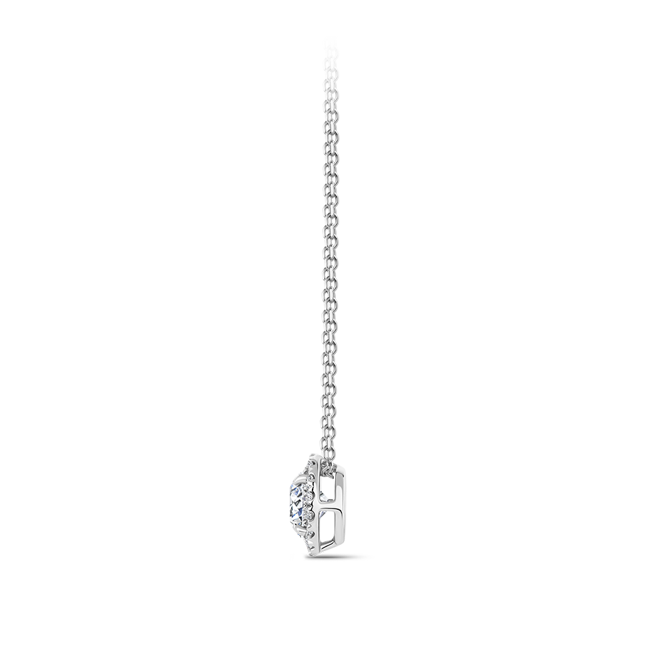 Halo Diamond Pendant in 18ct White Gold