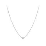 Diamond Solitaire Bezel Set Necklace in Platinum