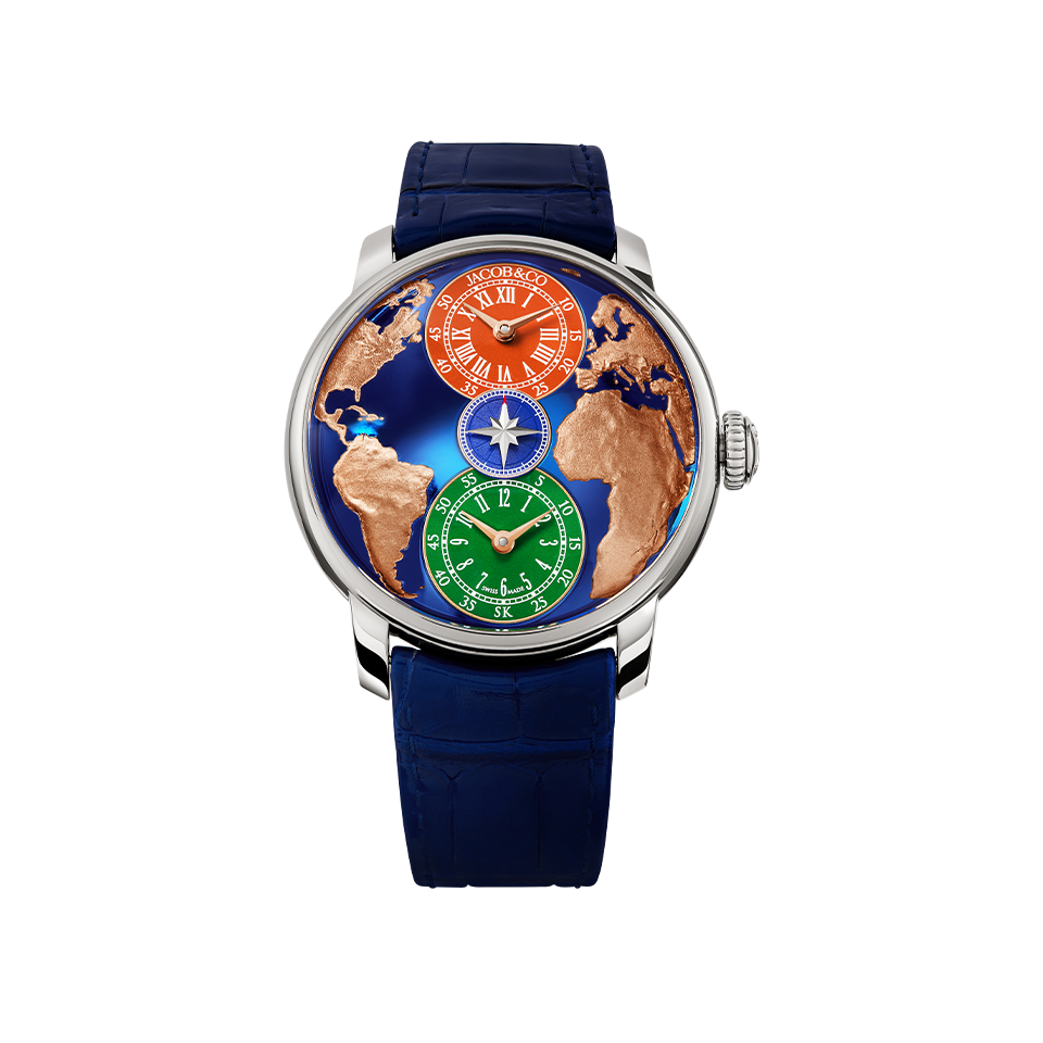 JACOB & CO. THE WORLD IS YOURS AUTOMATIC DUAL TIME ZONE 43MM