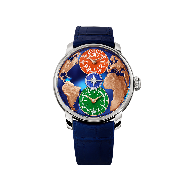 JACOB & CO. THE WORLD IS YOURS AUTOMATIC DUAL TIME ZONE 43MM