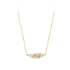 Elysian Diamond and Australian Opal Cluster Necklace in 18ct Yellow Gold