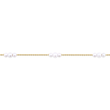 Akoya Pearl Diamond Cut Graduated Bracelet in 14ct Yellow Gold