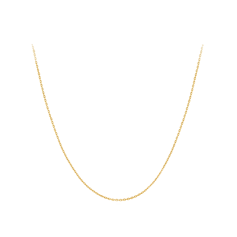 Elongated Diamond Cut Cable 45cm Chain in 18ct Yellow Gold