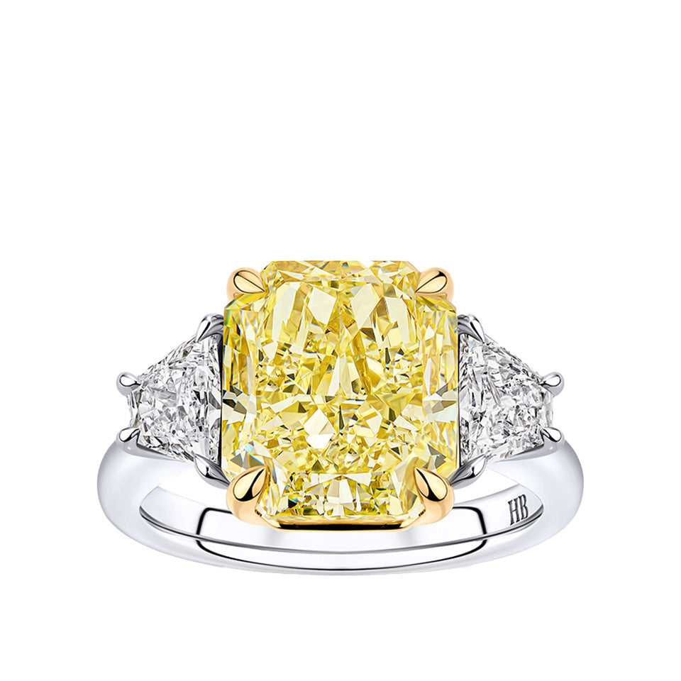 VAULT 7.44 carat Yellow Diamond and 1.04 carat Diamond Ring in 18ct Yellow and White Gold