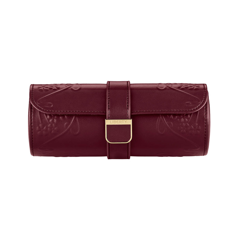 WOLF X LIBERTY Ianthe Triple Watch Roll Burgundy