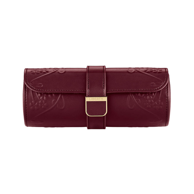 WOLF X LIBERTY Ianthe Triple Watch Roll Burgundy