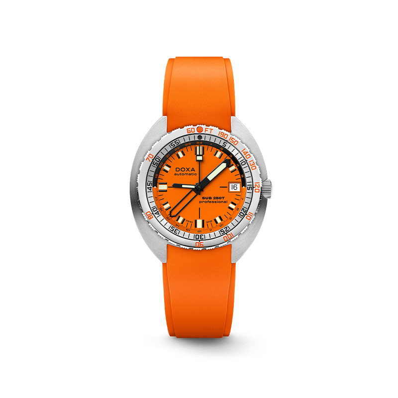 DOXA SUB 250T GMT STAINLESS STEEL RUBBER STRAP 855.10.351.21