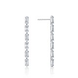 0.94 Carat Diamond Baguette Drop Earrings in 18ct White Gold