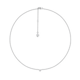Diamond Solitaire Bezel Set Necklace in Platinum