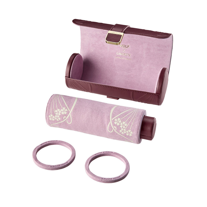 WOLF X LIBERTY Ianthe Triple Watch Roll Burgundy