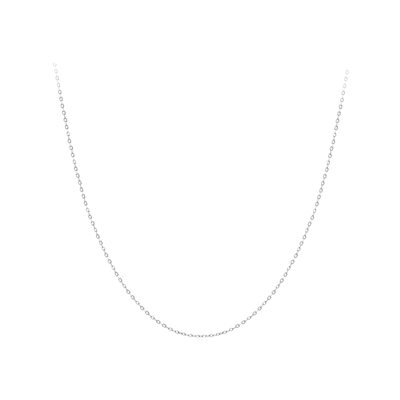 Diamond Cut Cable 45cm Chain in 18ct White Gold