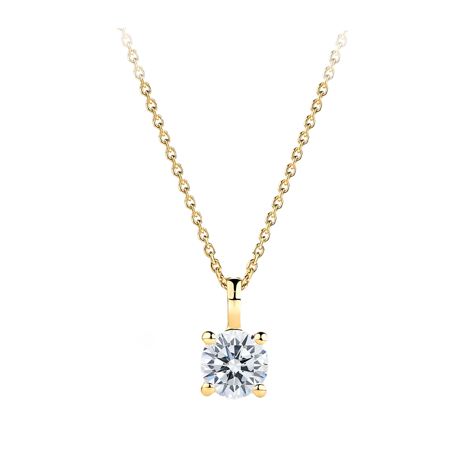 0.50 Carat Diamond Solitaire Pendant in 18ct Yellow Gold