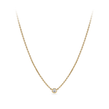 Diamond Solitaire Bezel Set Necklace in 18ct Yellow Gold