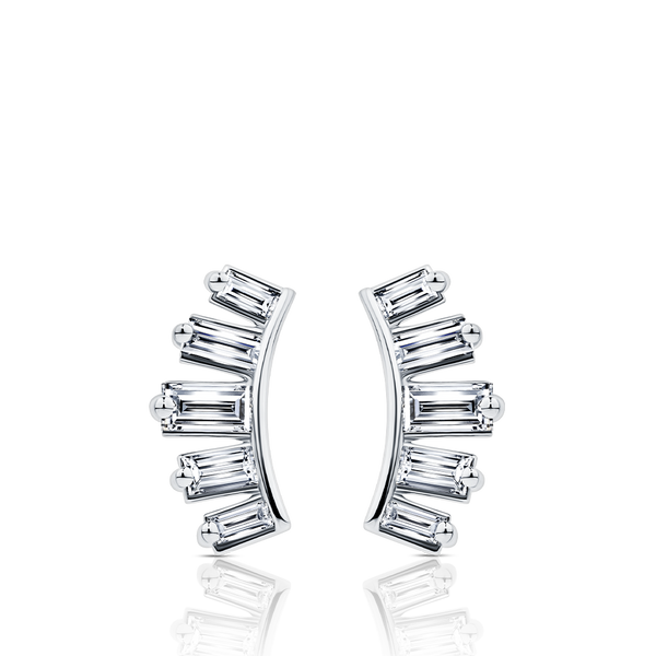0.33 Carat Diamond Baguette Earrings in 18ct White Gold
