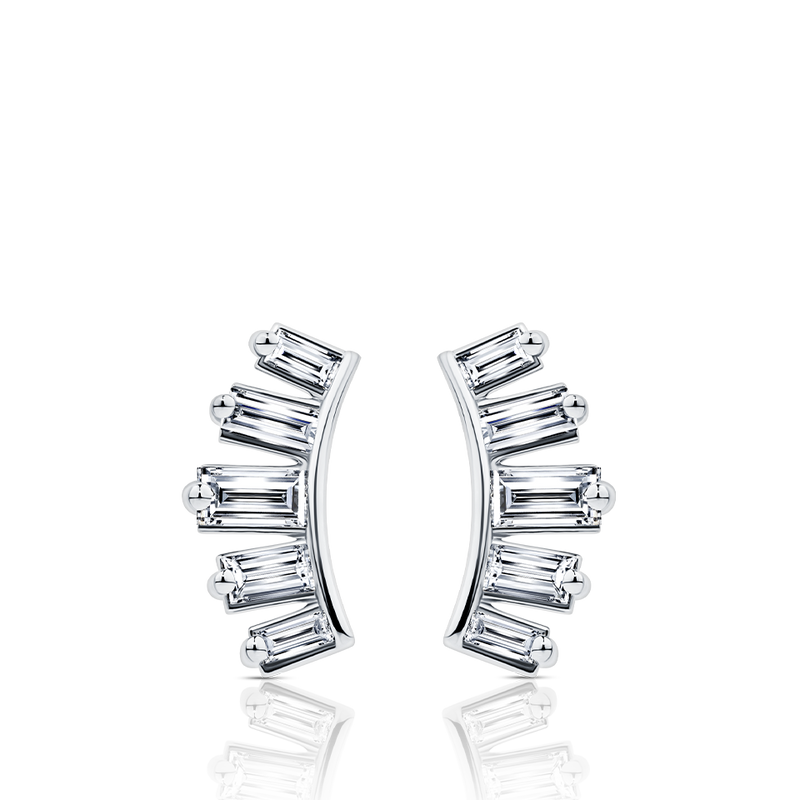 0.33 Carat Diamond Baguette Earrings in 18ct White Gold