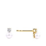 Akoya Pearl and Diamond Stud Earrings in 14ct Yellow Gold