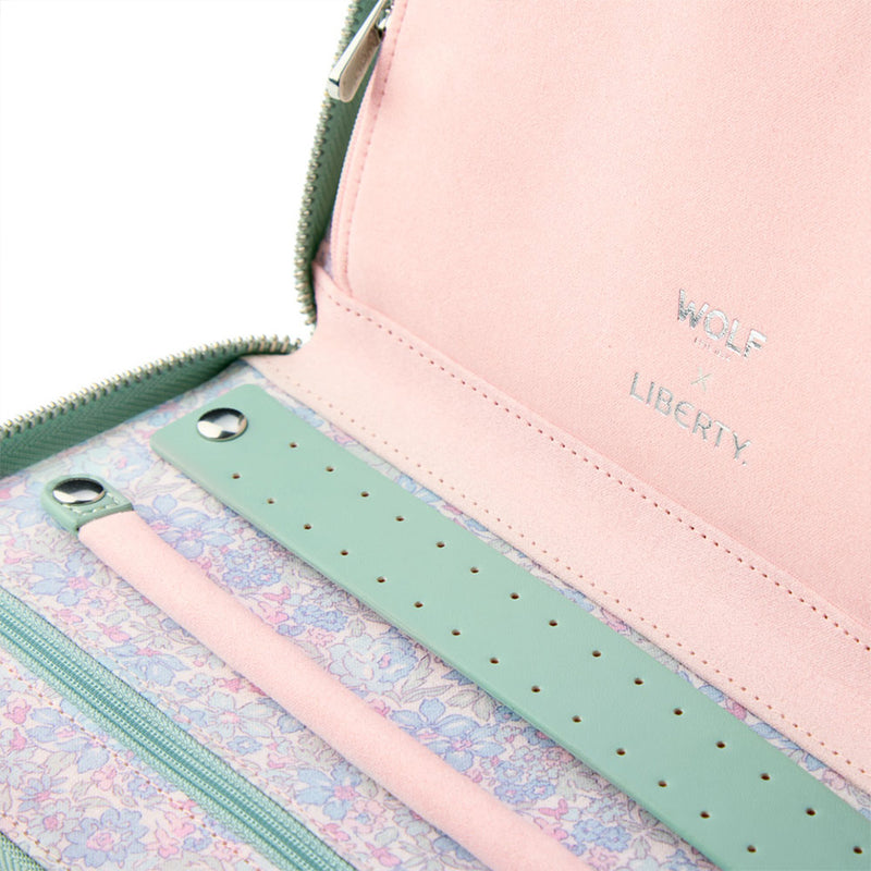 WOLF X LIBERTY Julia Interior Print Travel Jewellery Portfolio Sage Green