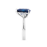 4.45 Carat Pear Cut Sapphire and 0.34 Carat Round Brilliant Cut Diamond Ring in 18ct White Gold