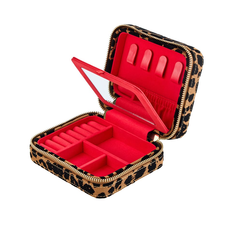 WOLF Savanna Leopard Print Jewellery Zip Case