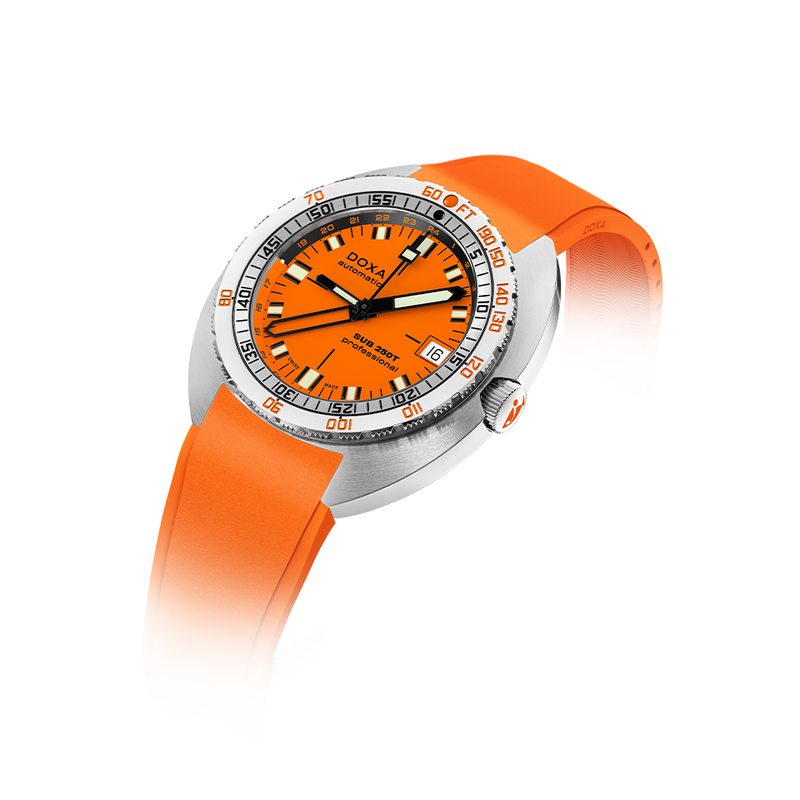 DOXA SUB 250T GMT STAINLESS STEEL RUBBER STRAP 855.10.351.21