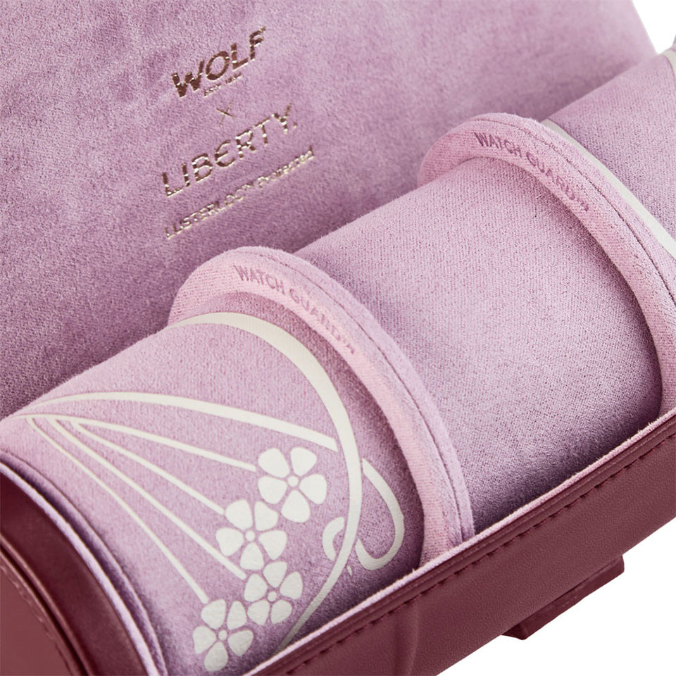 WOLF X LIBERTY Ianthe Triple Watch Roll Burgundy