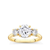 2.50 Carat Round Brilliant Cut Trilogy Engagement Ring in 18ct Yellow Gold