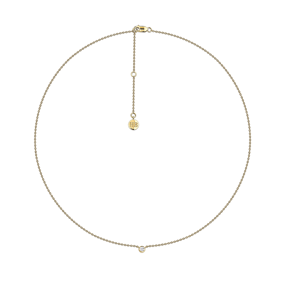 Diamond Solitaire Bezel Set Necklace in 18ct Yellow Gold