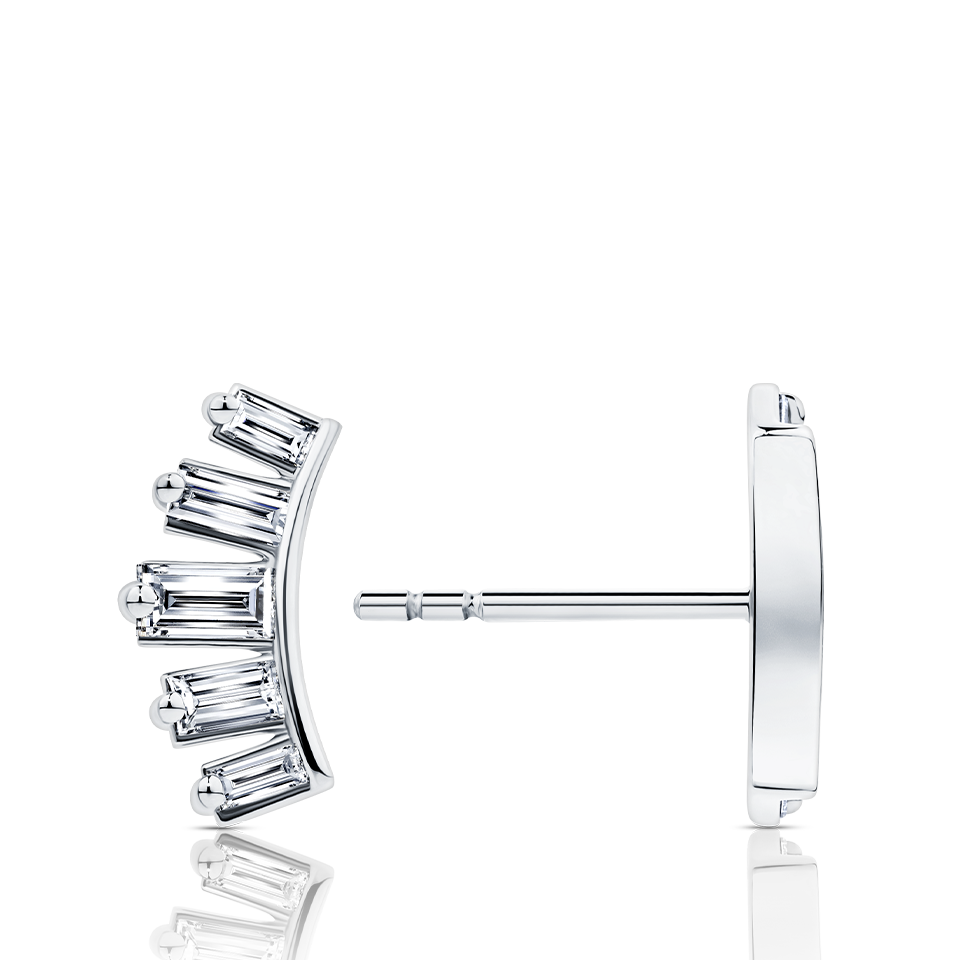 0.33 Carat Diamond Baguette Earrings in 18ct White Gold