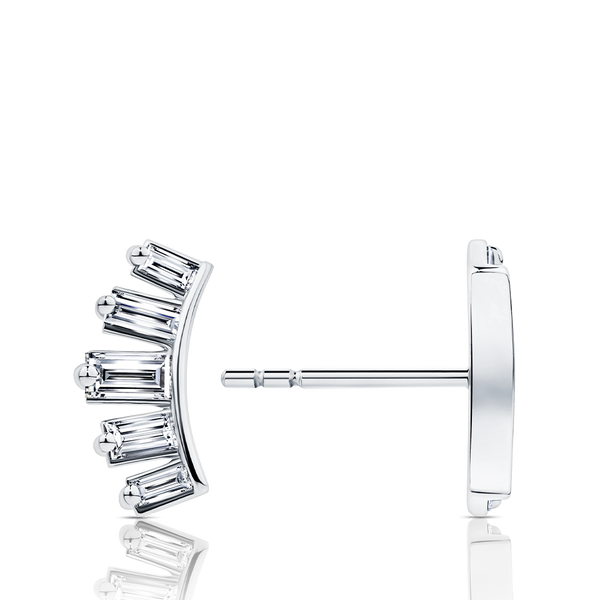 0.33 Carat Diamond Baguette Earrings in 18ct White Gold